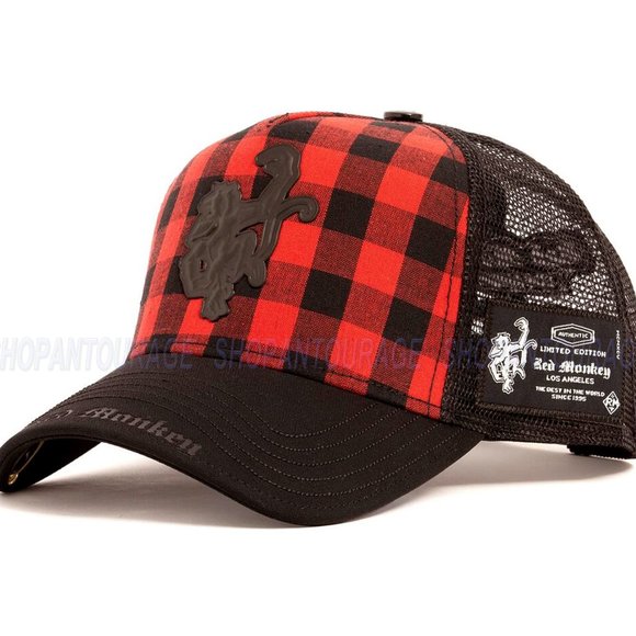 Red Monkey Buffalo Logo Black/Red RM1479 Limited Edition Unisex Trucker Hat Cap - Picture 2 of 9